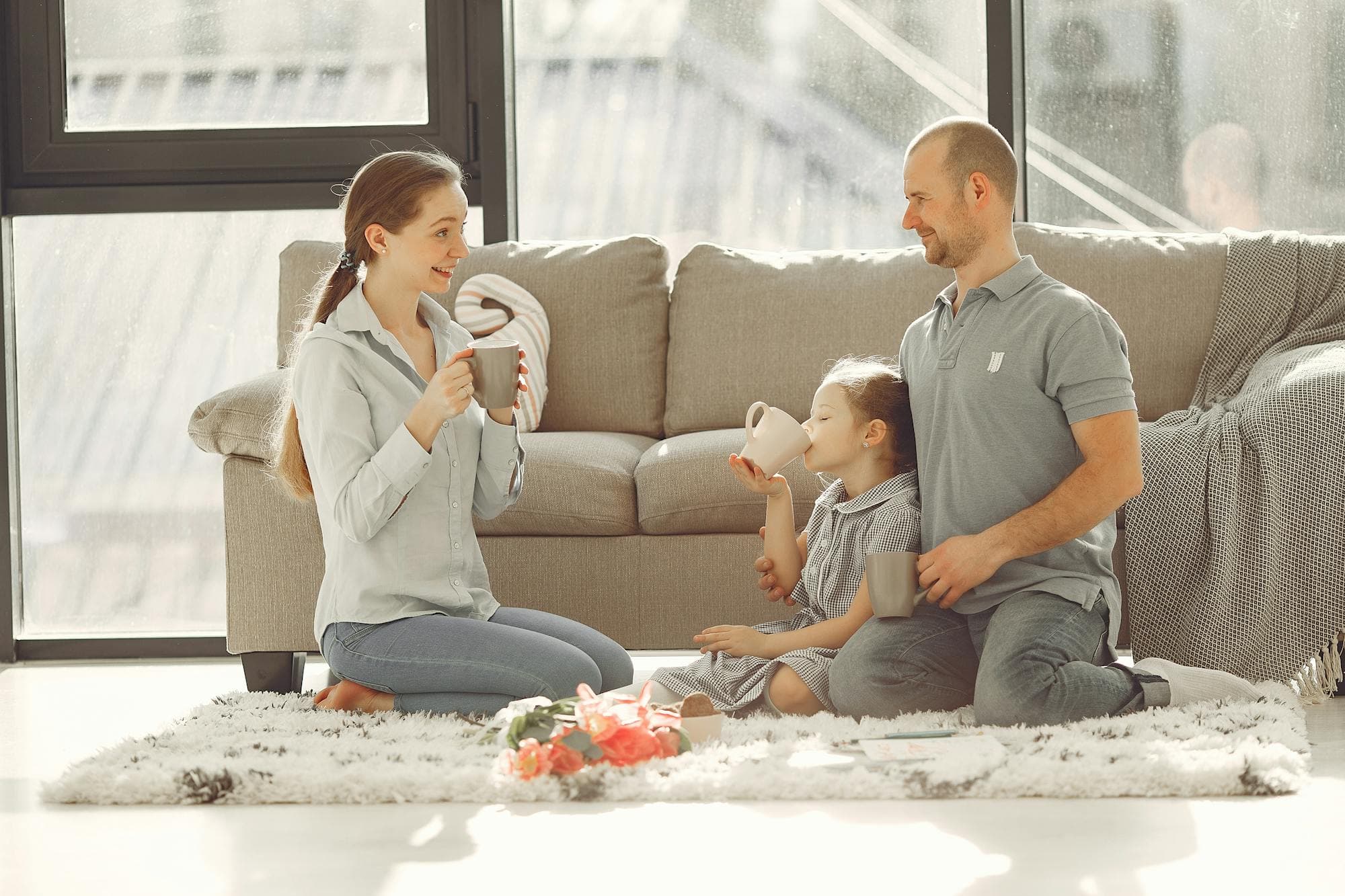 A comfortable family living room — the kind of home AGC Heating & Air keeps cool in summer and warm in winter